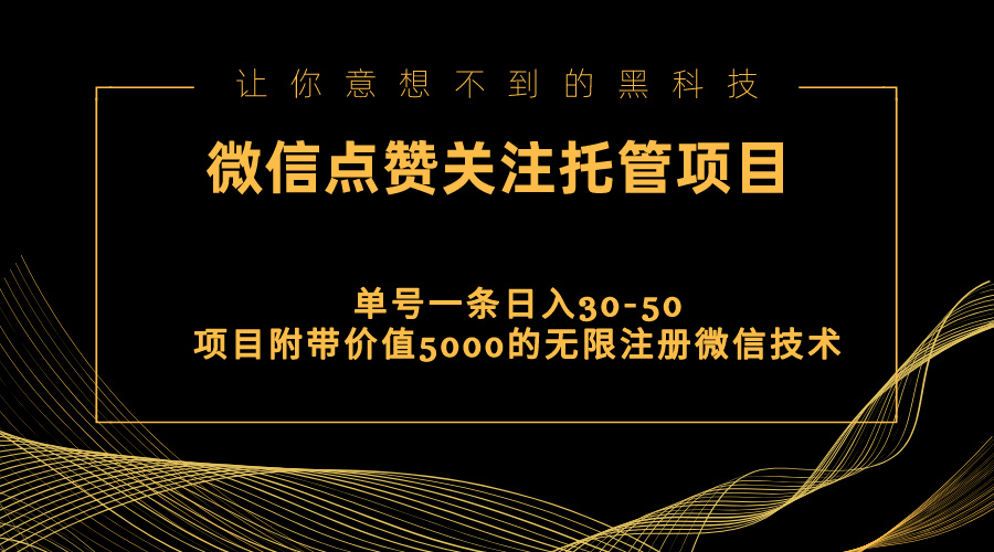 （11177期）视频号托管点赞关注，单微信30-50元，附带价值5000无限注册微信技术-财富区
