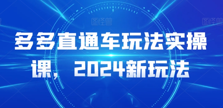 多多直通车玩法实操课，2024新玩法-财富区