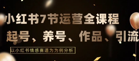 7节小红书运营实战全教程，结合最新情感赛道，打通小红书运营全流程-财富区