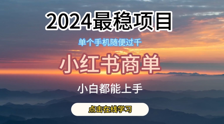 2024最稳蓝海项目，小红书商单项目，没有之一-财富区
