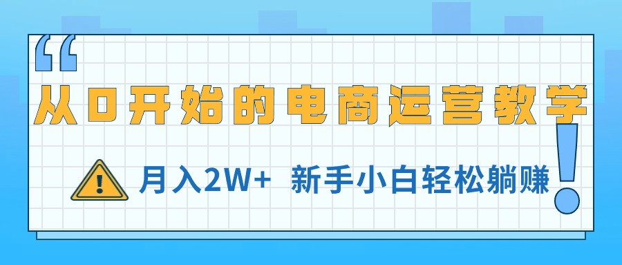 （11081期）从0开始的电商运营教学，月入2W+，新手小白轻松躺赚-财富区