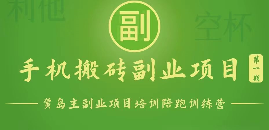 手机搬砖小副业项目训练营1.0，能用手机做的简单小副业-财富区