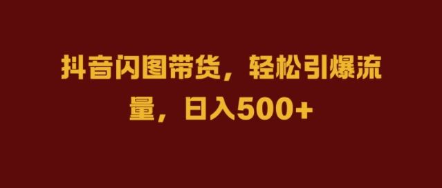 抖音闪图带货，轻松引爆流量，日入几张【揭秘】-财富区