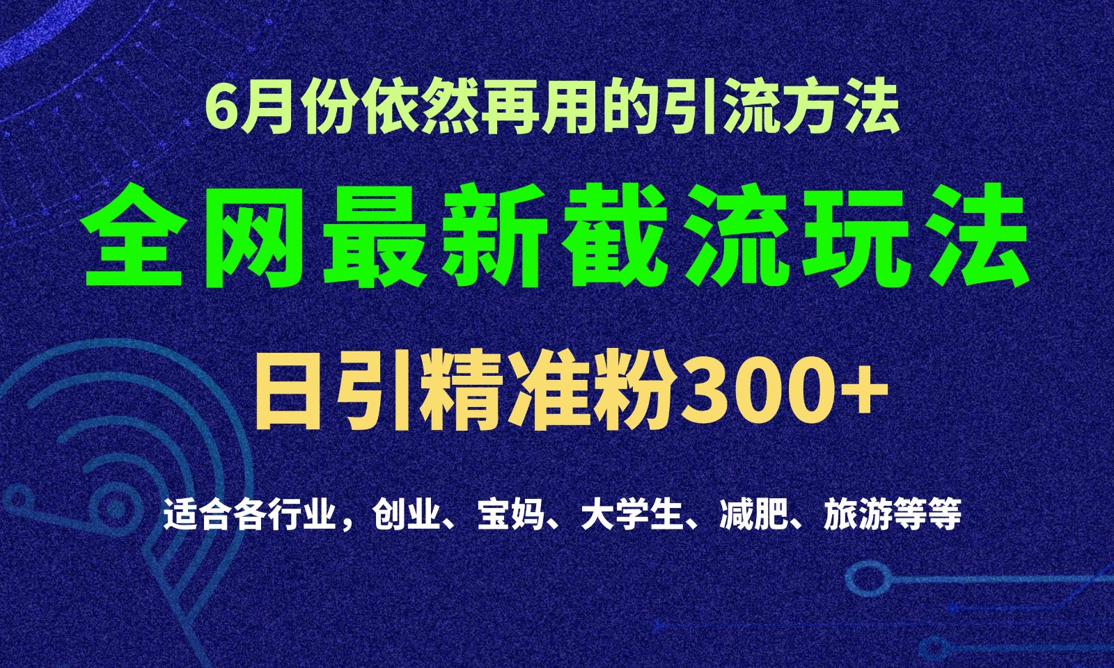 2024全网最新截留玩法，每日引流突破300+-财富区