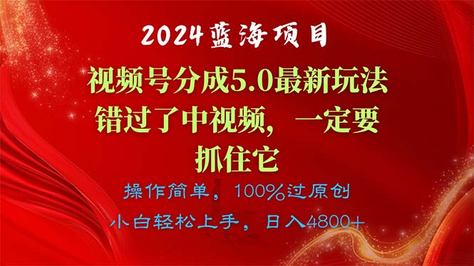 （11032期）2024蓝海项目，视频号分成计划5.0最新玩法，错过了中视频，一定要抓住…-财富区