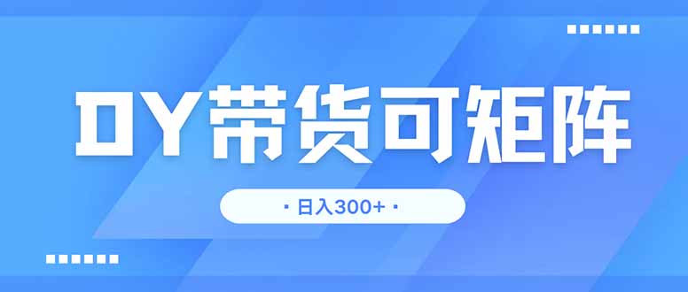 DY带货，日入300＋矩阵无上限-财富区