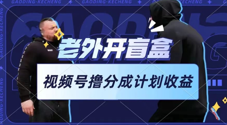 老外开盲盒视频，撸视频号分成计划收益，每天只需一小时，新手小白轻松上手-财富区