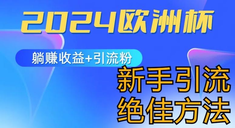 2024欧洲杯风口的玩法及实现收益躺赚+引流粉丝的方法，新手小白绝佳项目【揭秘】-财富区
