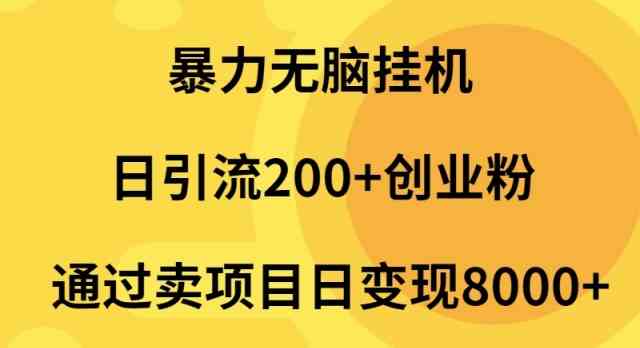 （9788期）暴力无脑挂机日引流200+创业粉通过卖项目日变现2000+-财富区