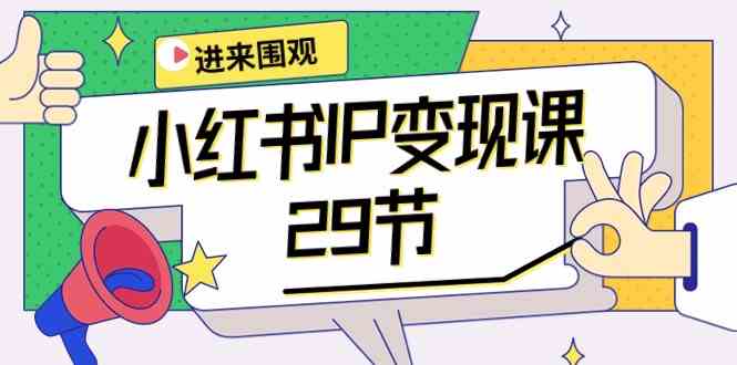 小红书IP变现课：开店/定位/IP变现/直播带货/爆款打造/涨价秘诀/等等/29节-财富区