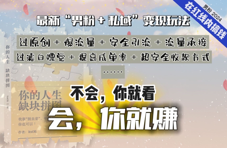 2024，“男粉+私域”还是最耐造、最赚、最轻松、最愉快的变现方式-财富区