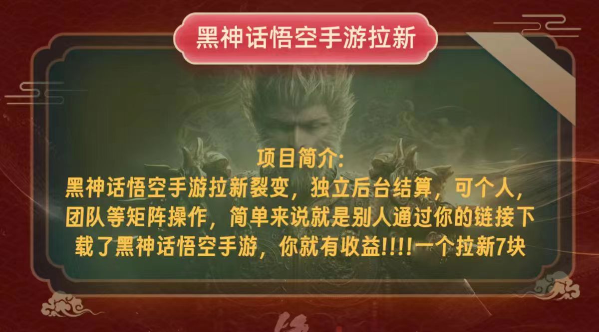 （12949期）黑神话悟空小白简单无脑操作拉新单天收益一千+-财富区