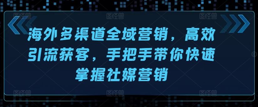 海外多渠道全域营销，高效引流获客，手把手带你快速掌握社媒营销-财富区