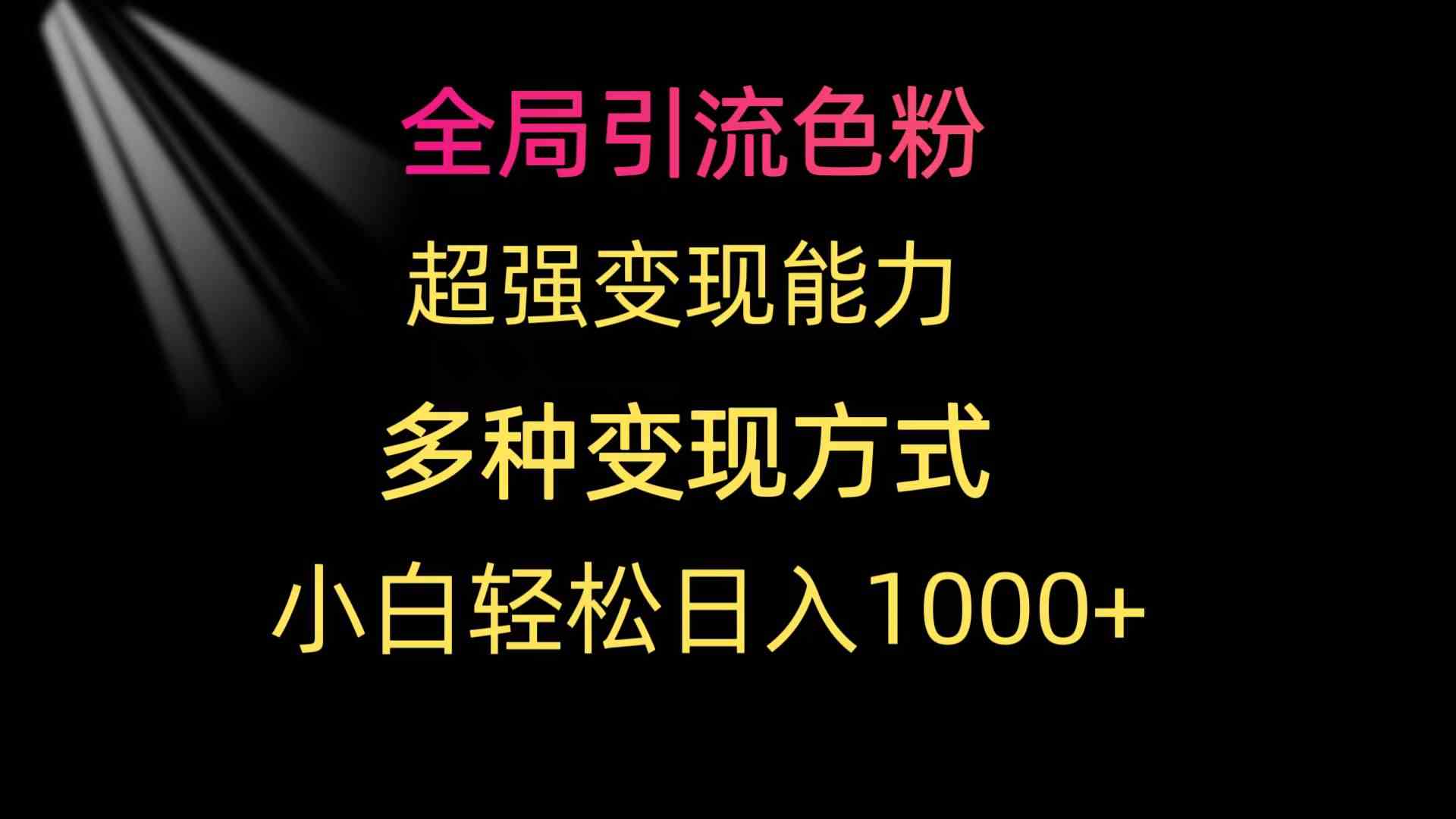 （9680期）全局引流色粉 超强变现能力 多种变现方式 小白轻松日入1000+-财富区