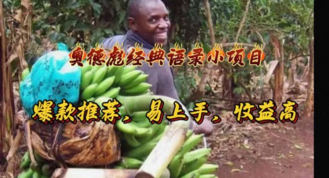 （11030期）奥德彪经典语录小项目，爆款推荐，易上手，收益高-财富区