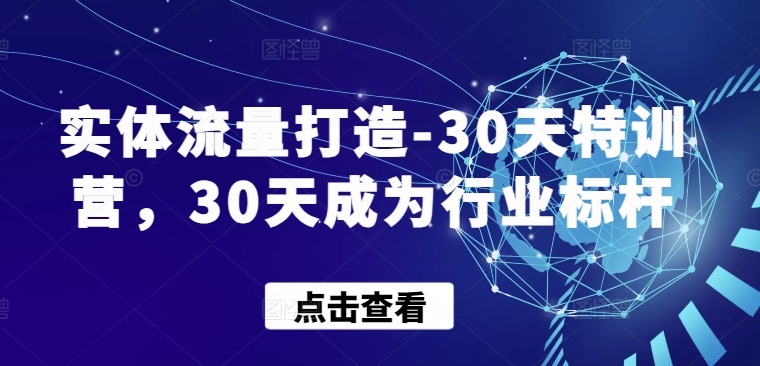 实体流量打造-30天特训营，30天成为行业标杆-财富区