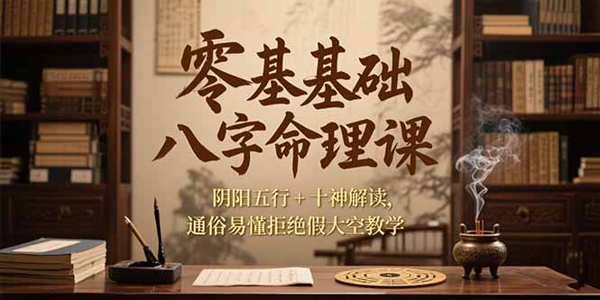 零基础八字命理课，阴阳五行+十神解读，通俗易懂拒绝假大空教学-财富区