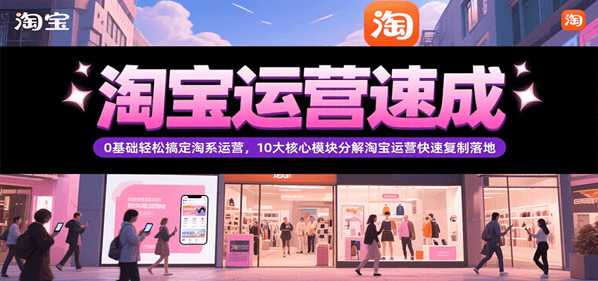 淘宝运营速成，0基础轻松搞定网店运营，10大核心模块分解快速复制落地（更新）-财富区