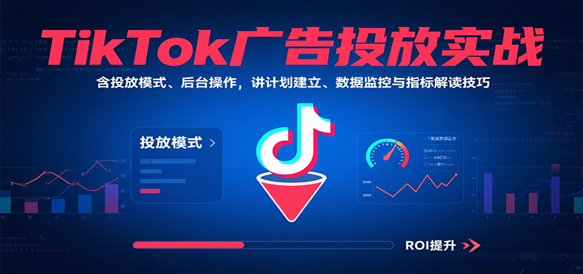 TikTok广告投放实战，含投放模式、后台操作，讲计划建立、数据监控与指标解读技巧-财富区