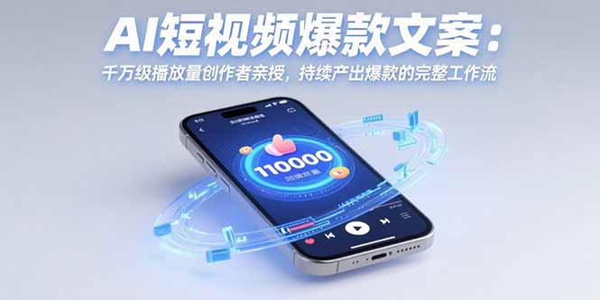 AI短视频爆款文案：千万级播放量创作者亲授，持续产出爆款的完整工作流-财富区