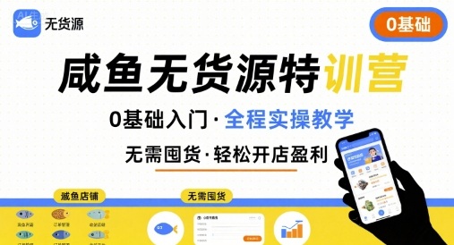 无货源特训营，0基础带你玩转咸鱼无货源-财富区