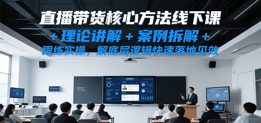 直播带货核心方法线下课，理论讲解+案例拆解+跟练实操，解底层逻辑快速落地见效-财富区