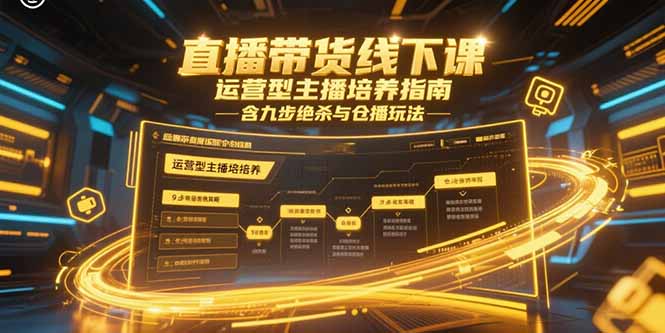 直播带货线下课，运营型主播培养指南，含九步绝杀与仓播玩法-财富区