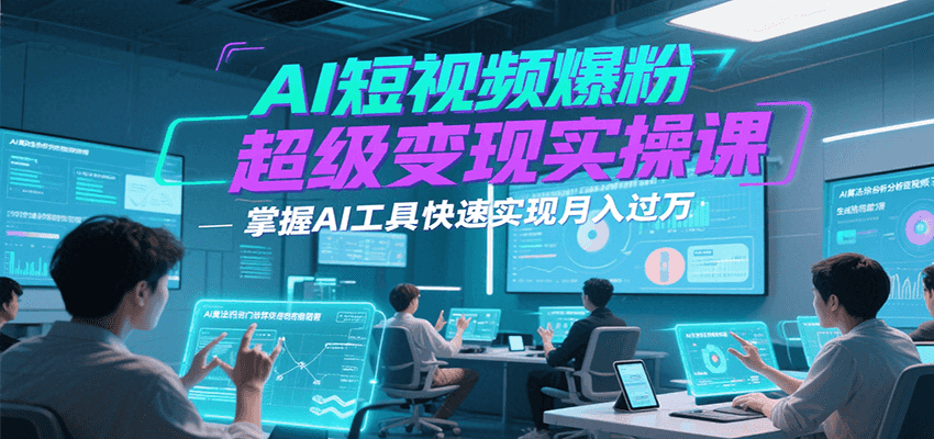 AI短视频爆粉超级变现实操课，掌握AI工具快速实现月入过万-财富区