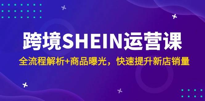 跨境SHEIN运营课，全流程解析+商品曝光，快速提升新店销量-财富区