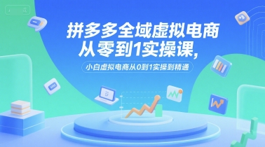 拼多多全域虚拟电商从零到1实操课，小白虚拟电商从0到1实操到精通-财富区