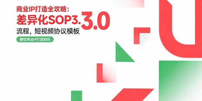 商业IP打造全攻略：差异化SOP3.0流程，短视频协议模板，婚恋项目实战案例-财富区