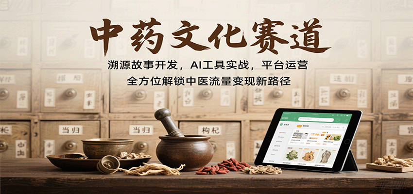 中药文化赛道:溯源故事开发,AI工具实战,平台运营,全方位解锁中医流量变现新路径-财富区