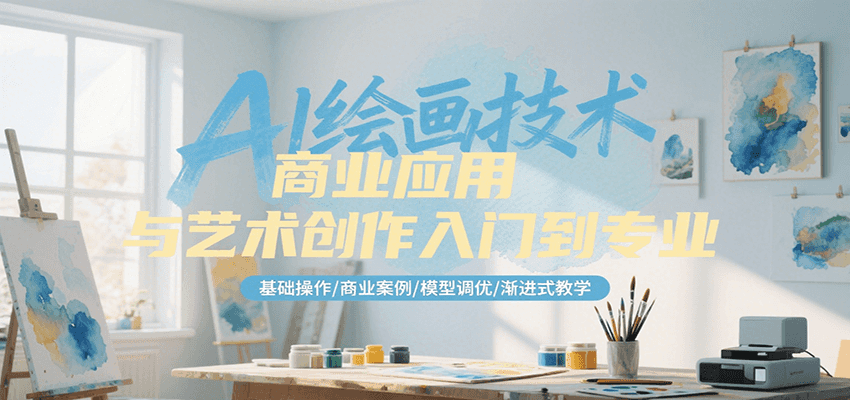 AI绘画技术商业应用与艺术创作入门到专业，基础操作/商业案例/模型调优/渐进式教学-财富区