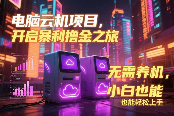 电脑云机项目 暴力撸金玩法，不需要养机 配置没有要求 单机100个窗口一…-财富区