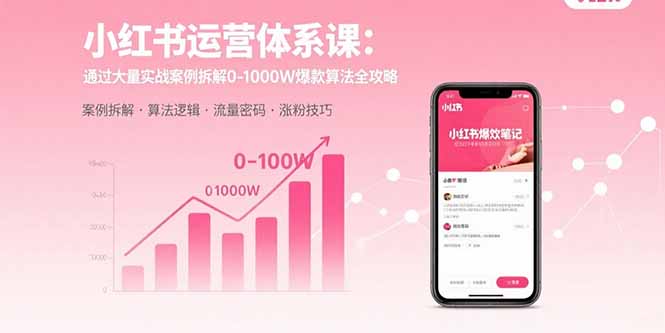 小红书运营体系课:通过大量实战案例拆解0-1000W爆款算法全攻略-财富区