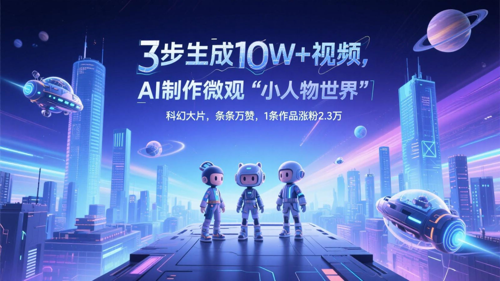 三步生成10W+视频，AI制作微观“小人物世界”科幻大片，条条万赞，1条作品涨粉2.3万-财富区