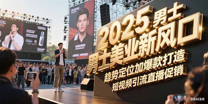 2025男士美业新风口，趋势定位加爆款打造，短视频引流直播促销-财富区