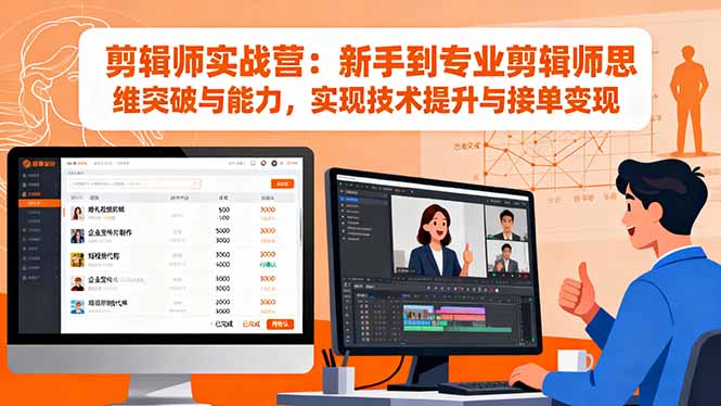 剪辑师实战营：新手到专业剪辑师思维突破与能力，实现技术提升与接单变现-财富区