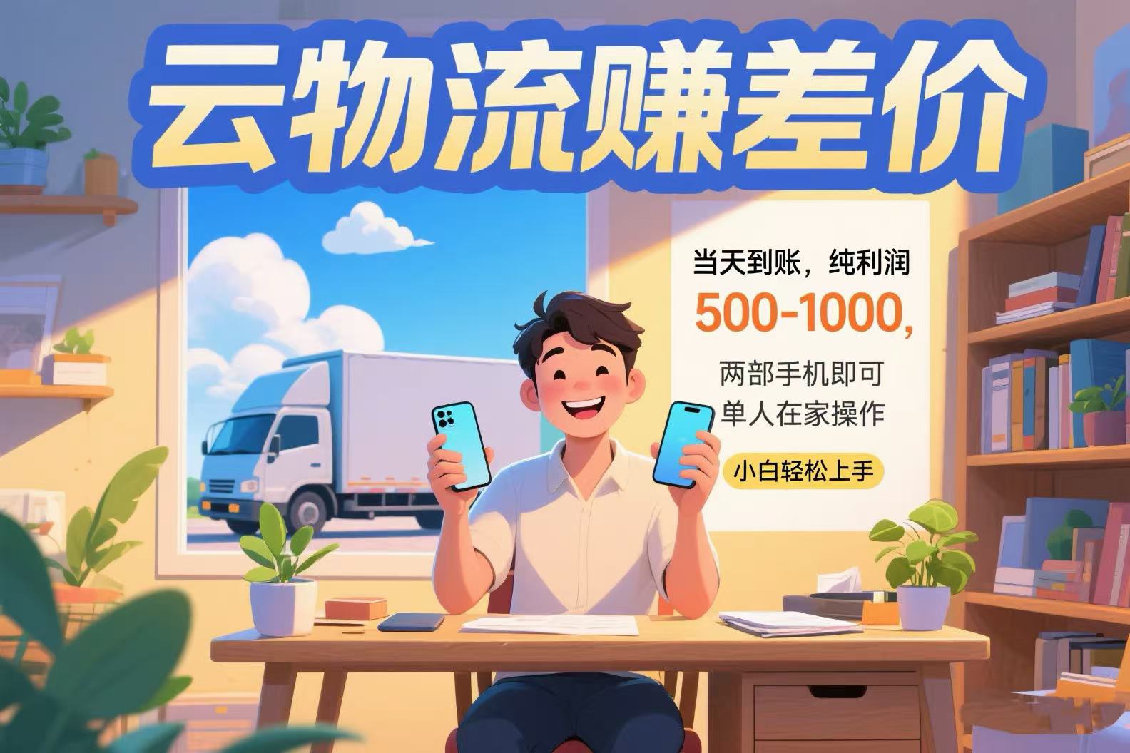 云物流赚差价 当天到账纯利润500-1000 两部手机即可 可单人在家操作 小…-财富区