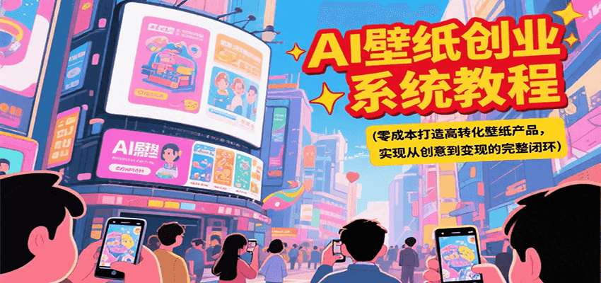 AI壁纸创业系统教程，零成本打造高转化壁纸产品，实现从创意到变现的完整闭环-财富区