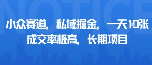 小众赛道，私域掘金，一天多张，成交率极高，长期项目-财富区