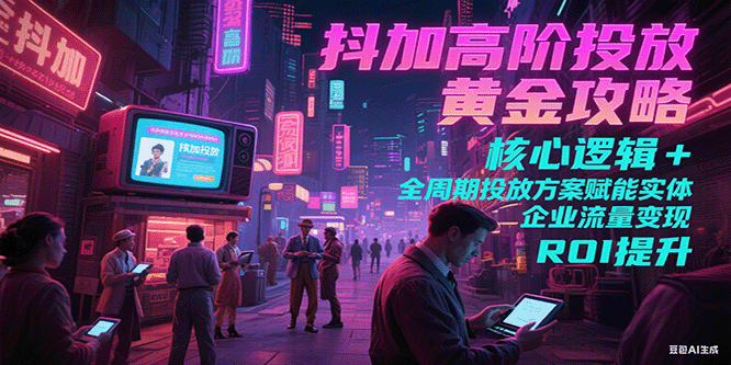 抖加高阶投放黄金攻略：核心逻辑全周期投放方案赋能实体企业流量变现 ROI 提升-财富区