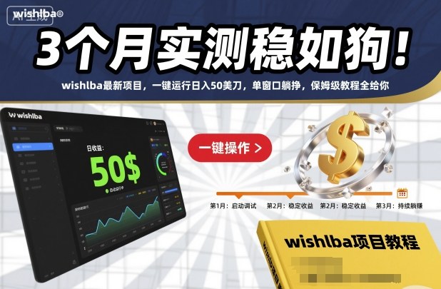 3个月实测稳如狗！wishlba最新项目，一键运行日入50美刀，单窗口躺挣，保姆级教程全给你-财富区