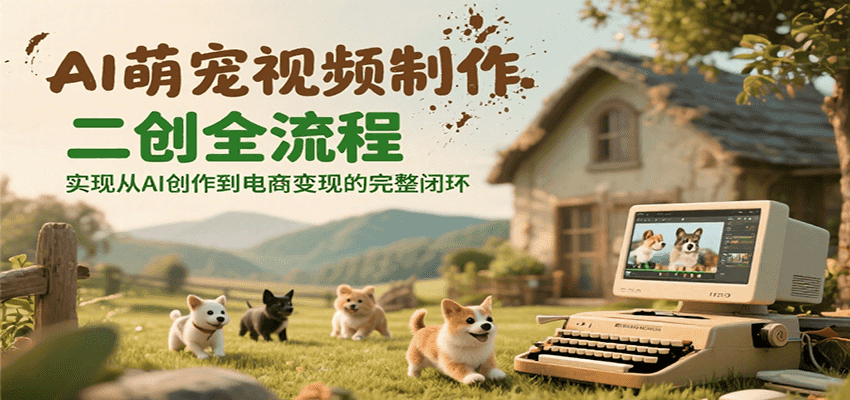 AI萌宠视频制作二创全流程，实现从AI创作到电商变现的完整闭环-财富区