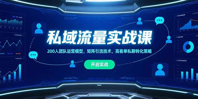 私域流量实战课，200人团队运营模型，矩阵引流技术，高客单私聊转化策略-财富区
