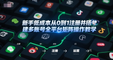 新手低成本从0到1注册并搭建多账号全平台矩阵操作教学，手机号-邮箱-IP-工具-财富区