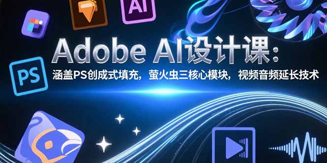 Adobe AI设计课：涵盖PS创成式填充，萤火虫三核心模块，视频音频延长技术-财富区