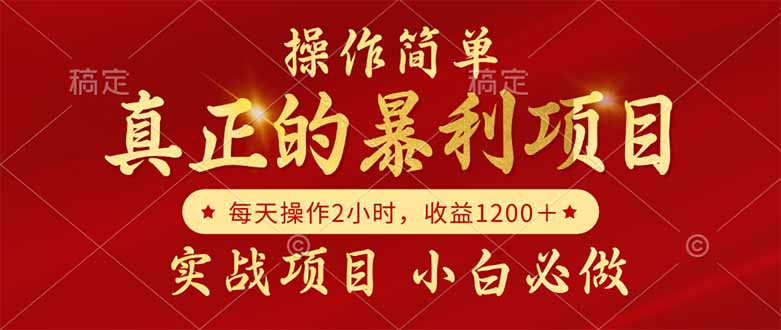真正的暴利项目，操作简单，每天收益1200＋，自己做老板-财富区