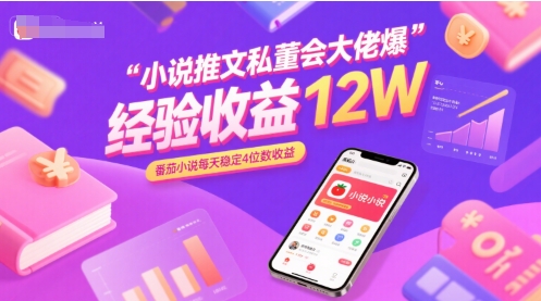 小说推文私董会大佬爆单经验分享收益12W，番茄小说每天稳定4位数收益-财富区