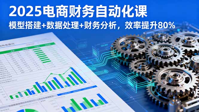 2025电商财务自动化课，模型搭建+数据处理+财务分析，效率提升80%-财富区